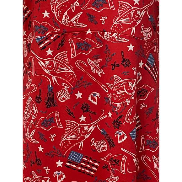 COLUMBIA PFG Midway Bay Fish RWB America Fishing Boating Activewear Dress MEDIUM - Picture 3 of 7